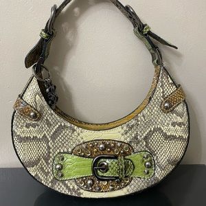 Small Guess snake print handbag